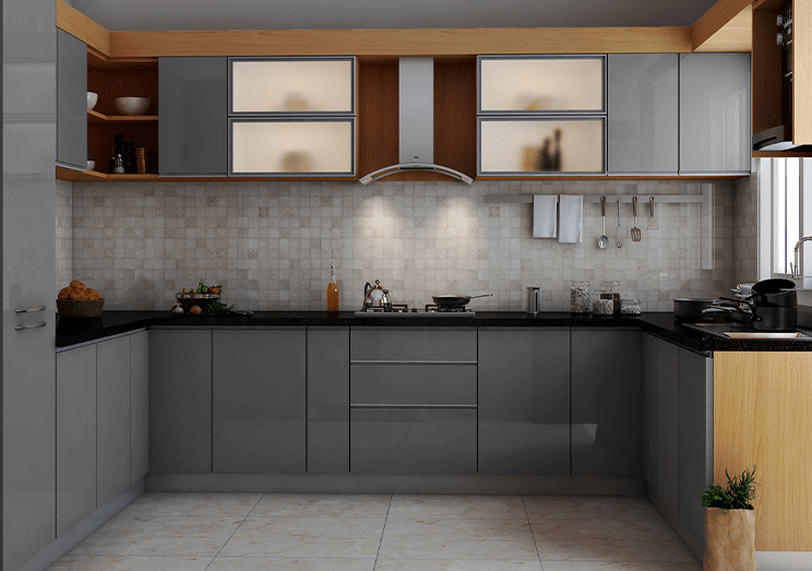 Small U shape modular kitchen design