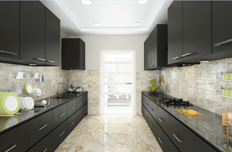 Small parallel modular kitchen design
