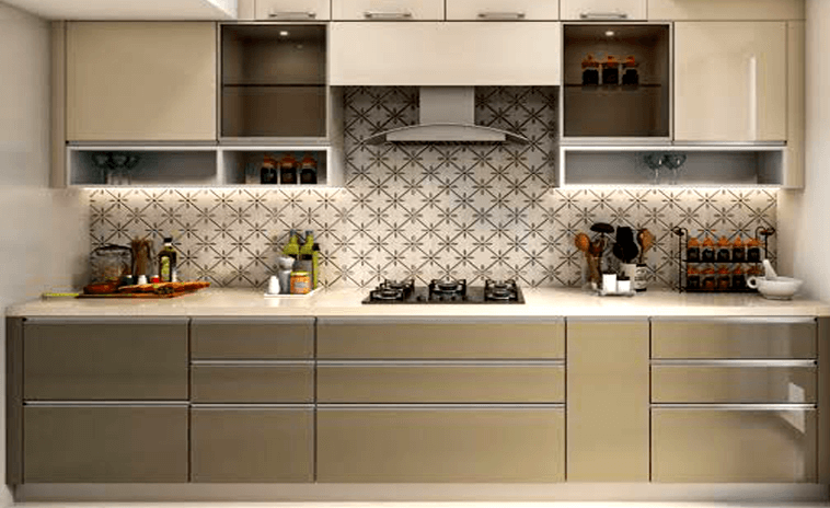 Small straight modular kitchen design